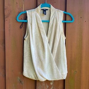 H&M Sleeveless V Neck Snakeskin Print Blouse